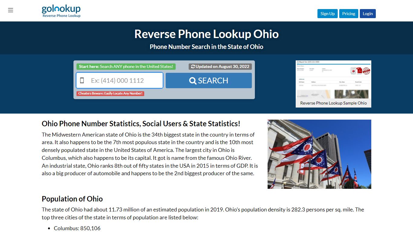 Ohio Reverse Phone LookUp